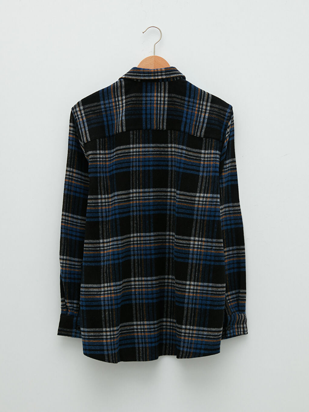 Relaxed Fit Long Sleeve Plaid Men's Flannel Shirt Jacket-6