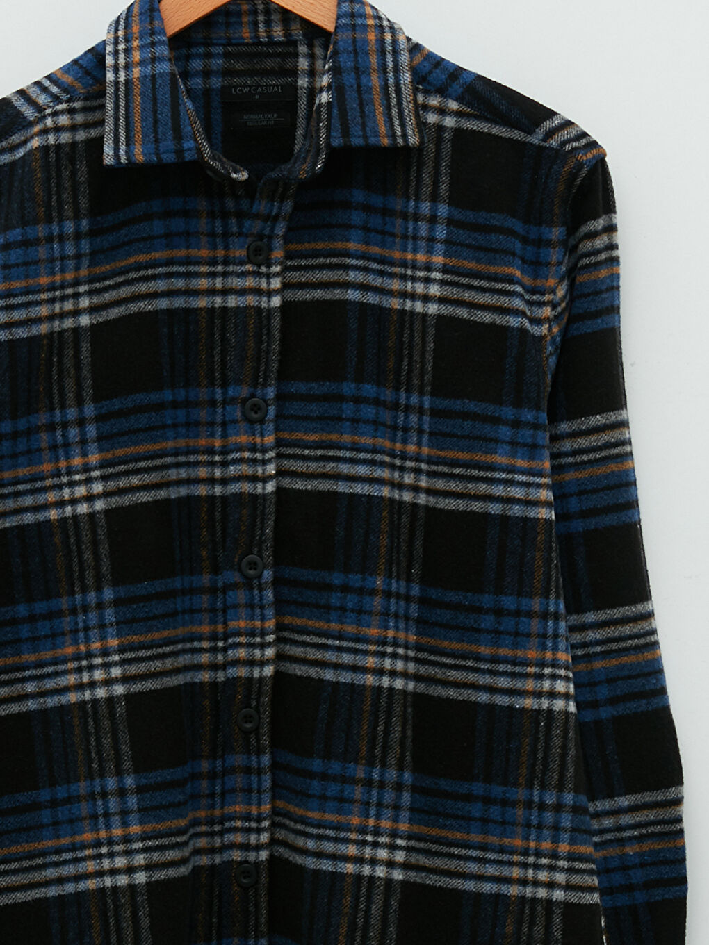 Relaxed Fit Long Sleeve Plaid Men's Flannel Shirt Jacket-7