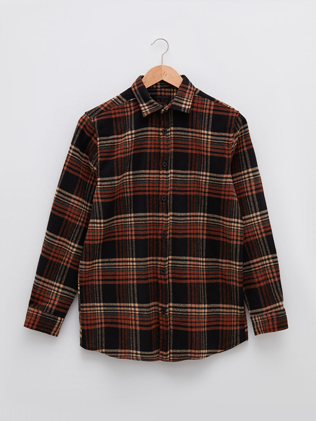 Relaxed Fit Long Sleeve Plaid Men's Flannel Shirt Jacket-5
