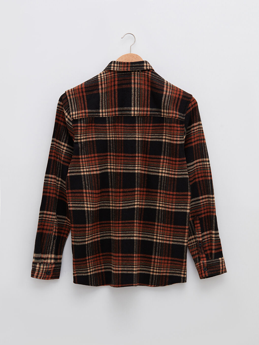 Relaxed Fit Long Sleeve Plaid Men's Flannel Shirt Jacket-6