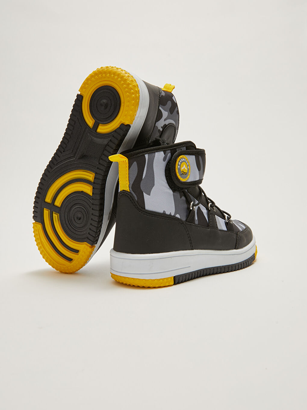 Siyah Bağcıklı Kamuflaj Desenli Erkek Çocuk Spor Ayakkabı-3