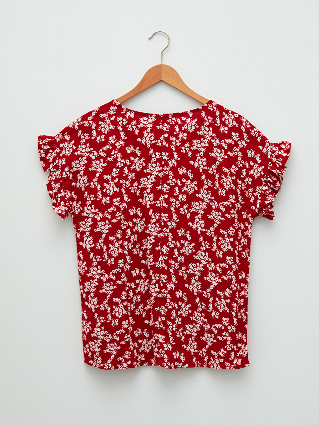 LCWAIKIKI Classic Crew Neck Floral Short Sleeve Viscose Women's Blouse -W1FP17Z8-LTQ