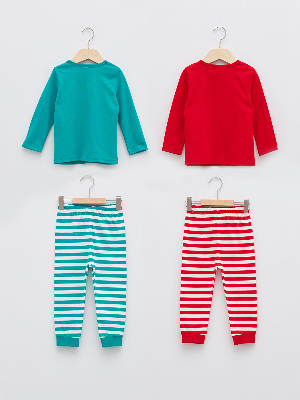 Kırmızı Bisiklet Yaka Uzun Kollu Disney Baskılı Pamuklu Erkek Bebek 2'li Pijama Takımı-1