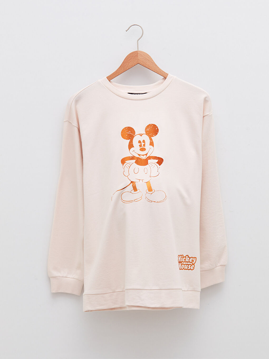 Дөңгелек жағалы микки маус принтті ұзын жең жүктілікке арналған свитшот-5