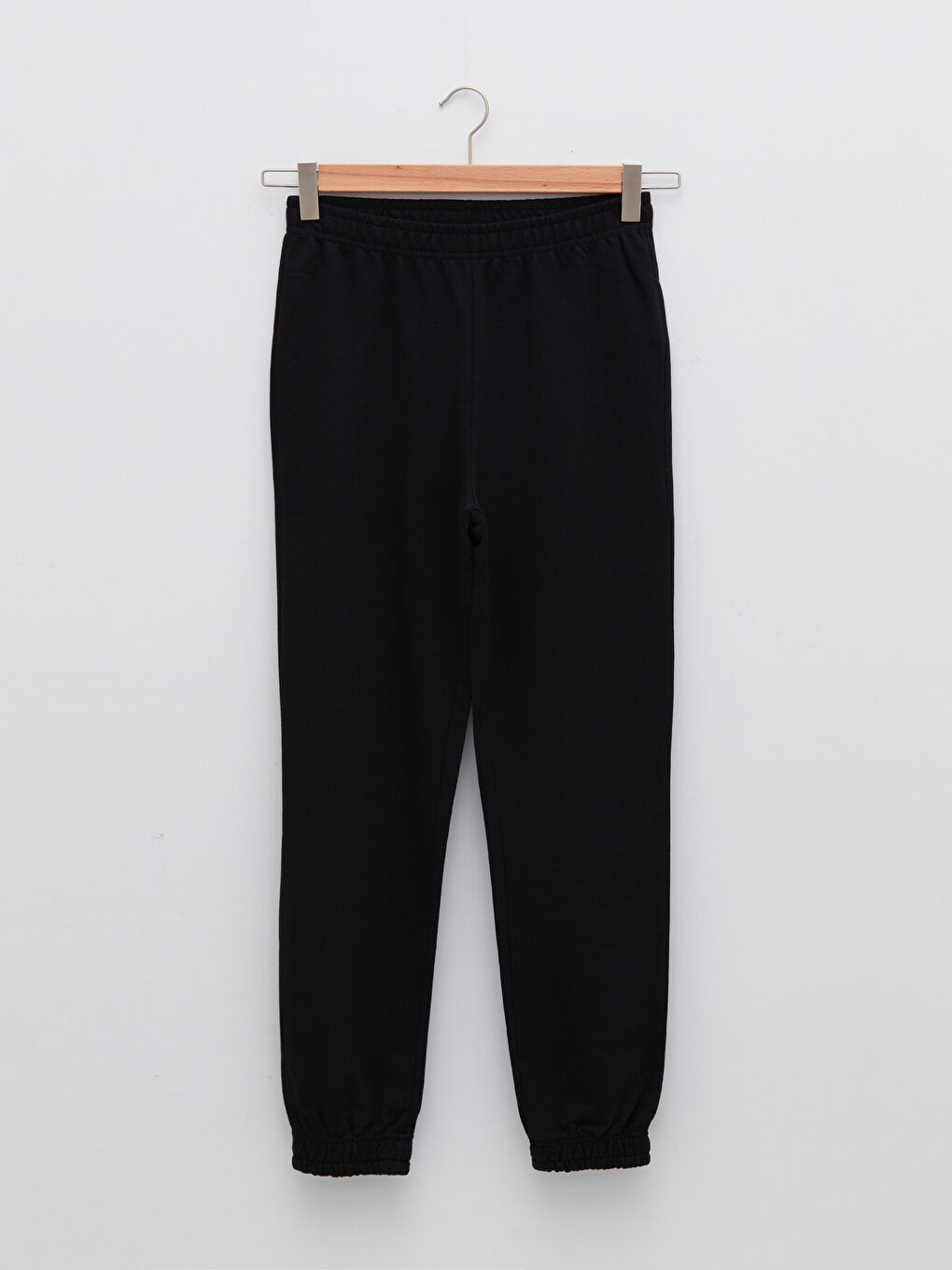 Women's Elastic Waist Plain Cotton Jogger Sweatpants-5