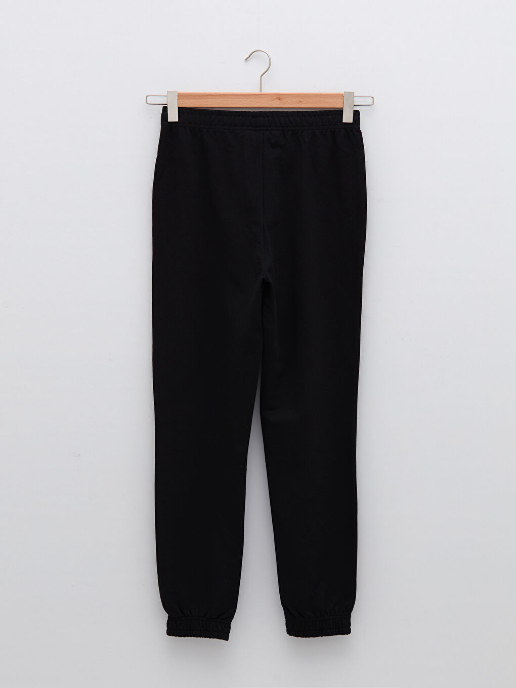 Women's Elastic Waist Plain Cotton Jogger Sweatpants-6