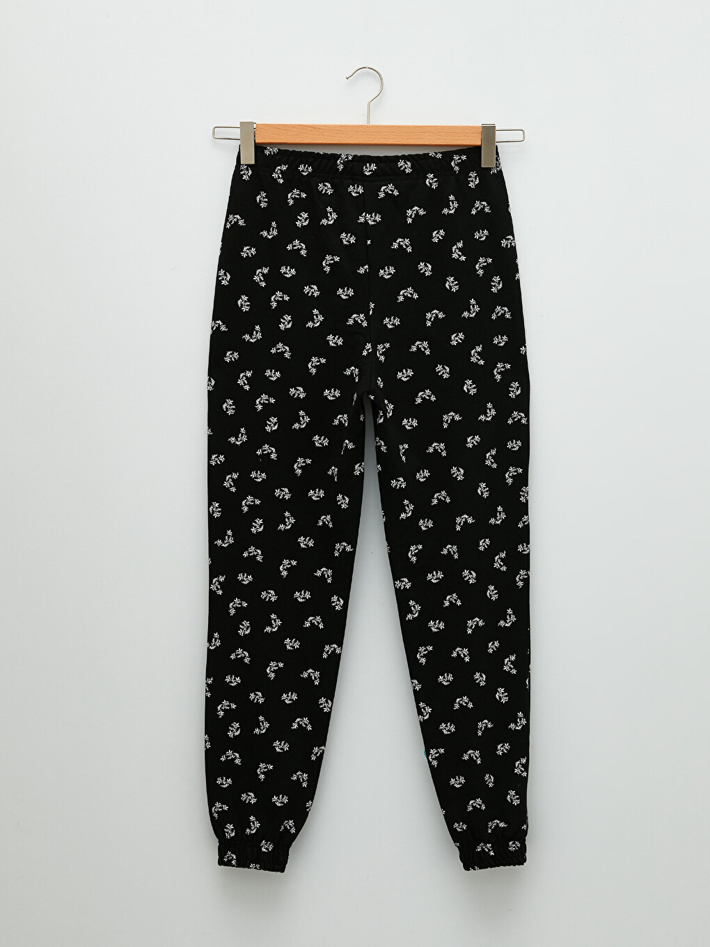 Women's Elastic Waist Patterned Cotton Jogger Sweatpants-5