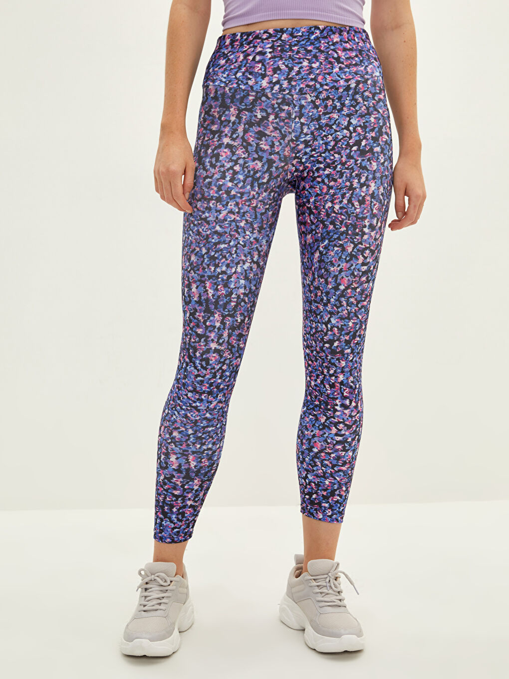 Elastic Waist Patterned Women's Sports Tights-2