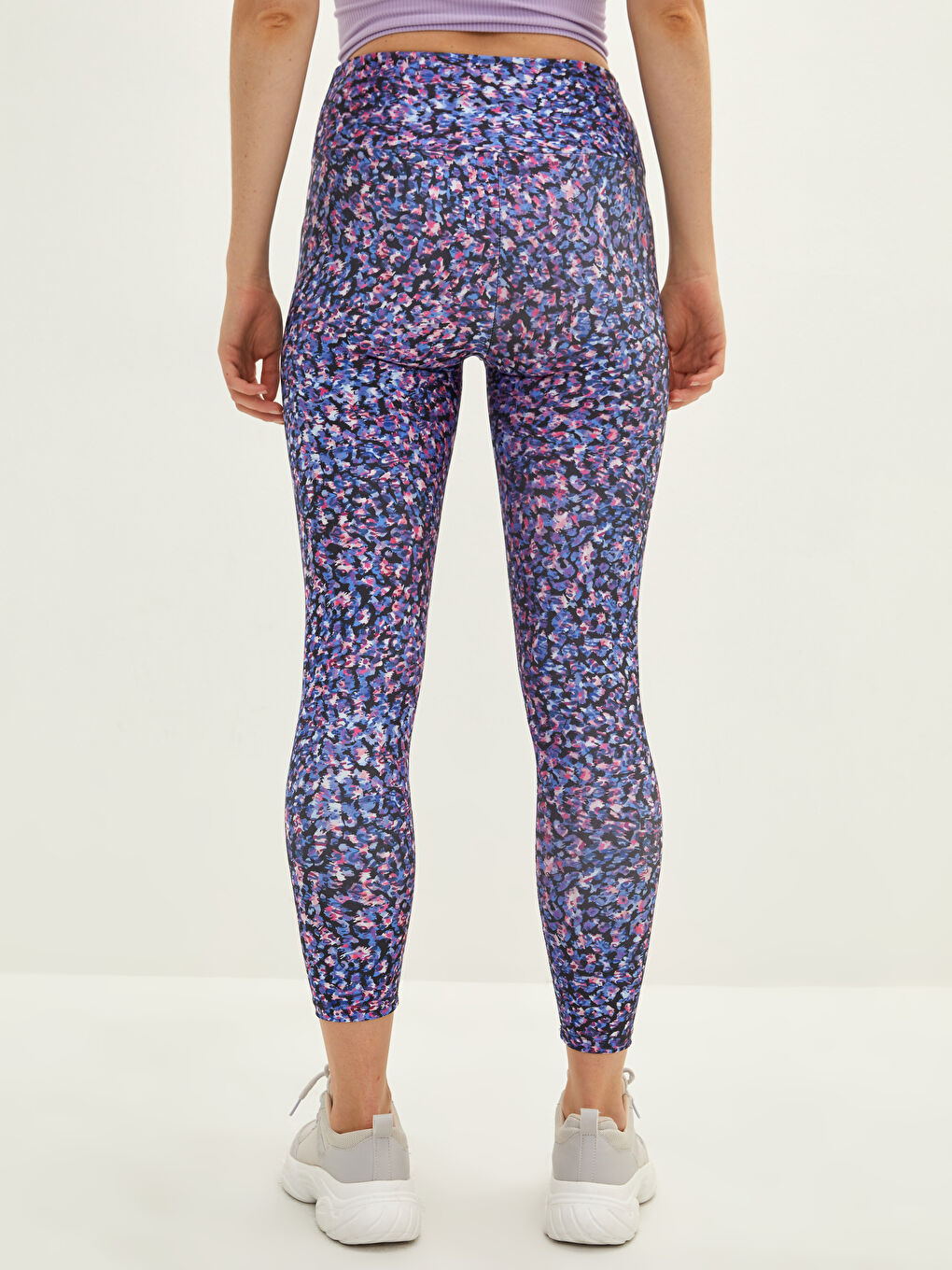 Elastic Waist Patterned Women's Sports Tights-3