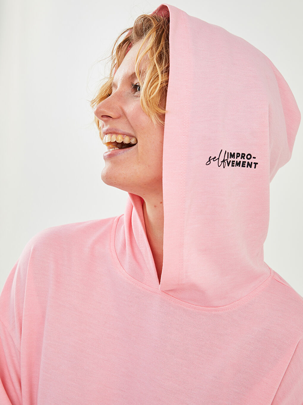 XSIDE ACTIVE Kapüşon Yaka Düz Uzun Kollu Kadın Spor Sweatshirt -W1FQ44Z8-V07
