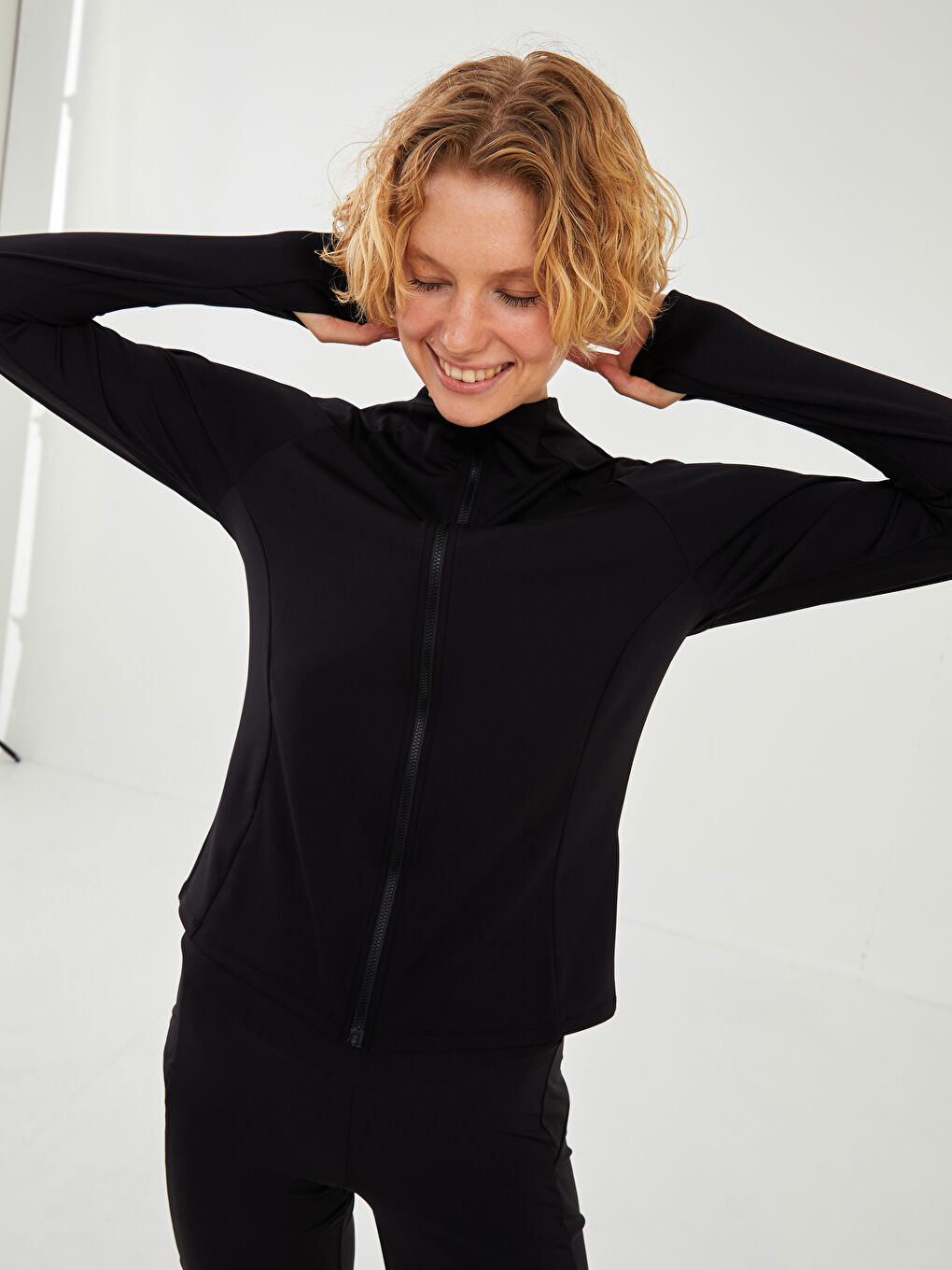 Turtle Neck Women's Sports Cardigan-1