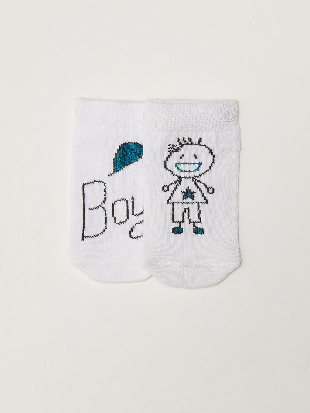 Printed Baby Boy Booties Socks 2 Pack