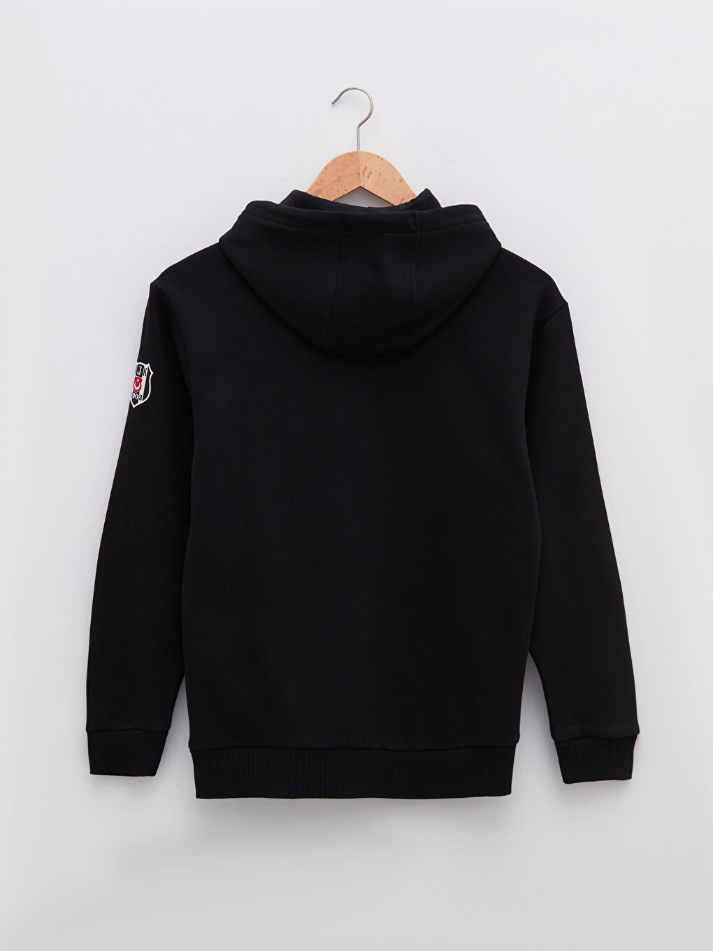 Siyah Uzun Kollu Marvel Baskılı Kalın Erkek Kalın Hoodie-6