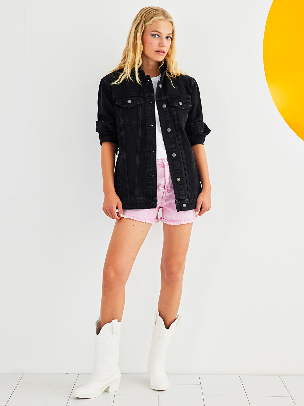 Short en Jean avec Détails de Poches pour Femmes