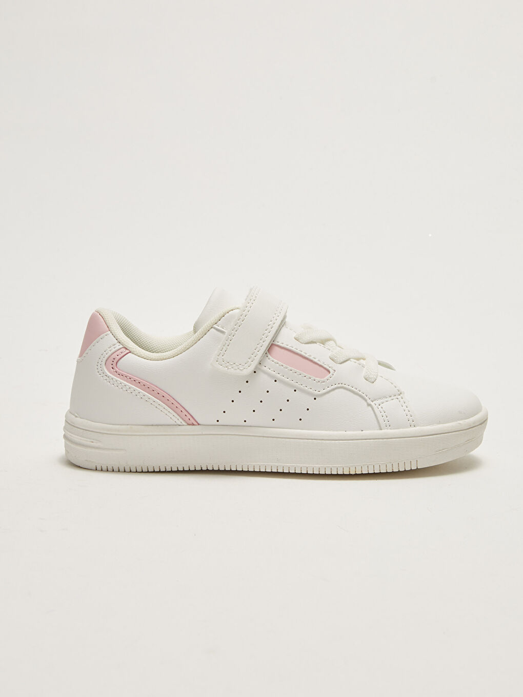 Girls' Sneakers with Leather Look Lace-Up and Velcro-1
