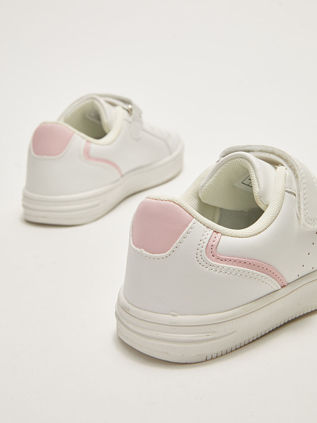 Girls' Sneakers with Leather Look Lace-Up and Velcro-4