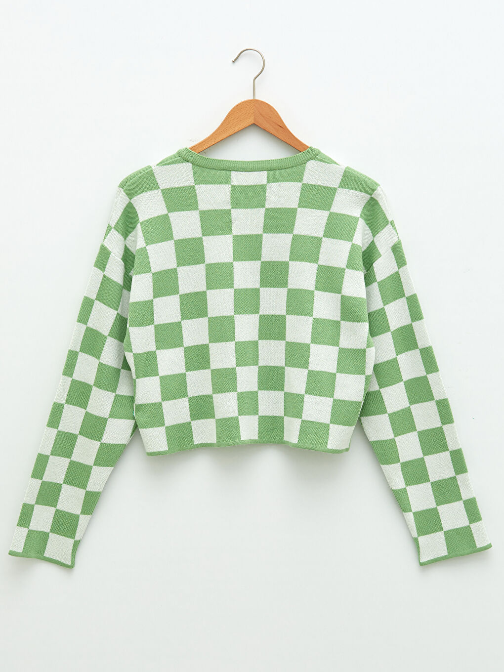 XSIDE Rundhalsausschnitt Karo Langarm Strickpullover für Damen -W1FR58Z8-PZS