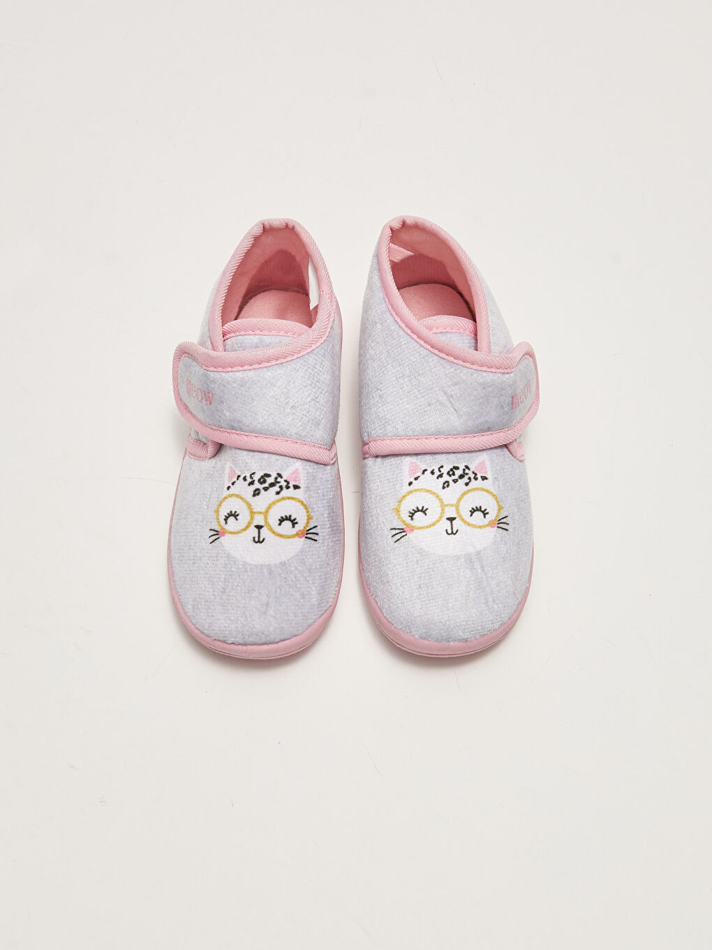 Printed Hook and Loop Plush Girl's Slippers -W1FR76Z4-S0K