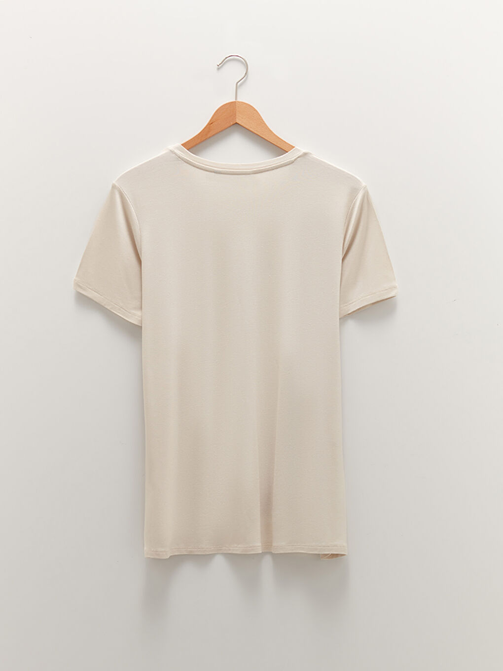 Majica od viskoze sa okruglim izrezom, štampom i kratkim rukavima za žene-9