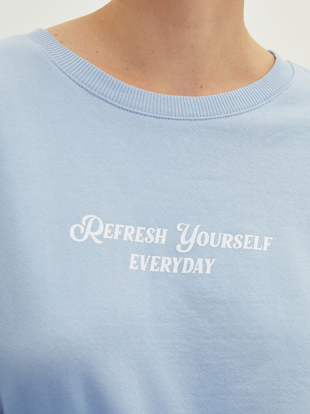 Mavi Bisiklet Yaka Baskılı Uzun Kollu Kadın Sweatshirt-2