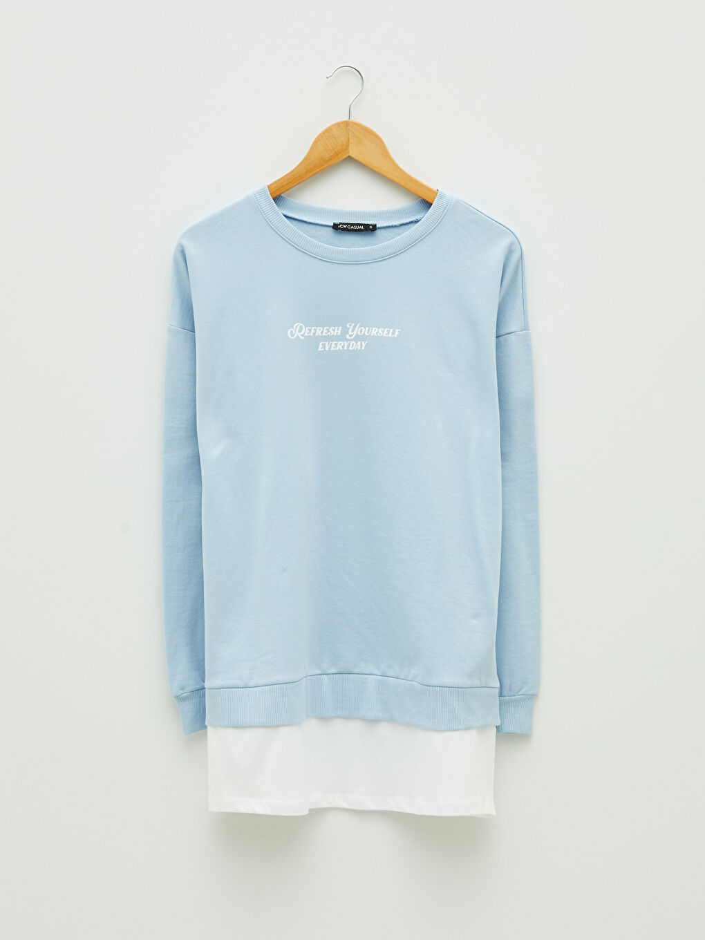 Mavi Bisiklet Yaka Baskılı Uzun Kollu Kadın Sweatshirt-5