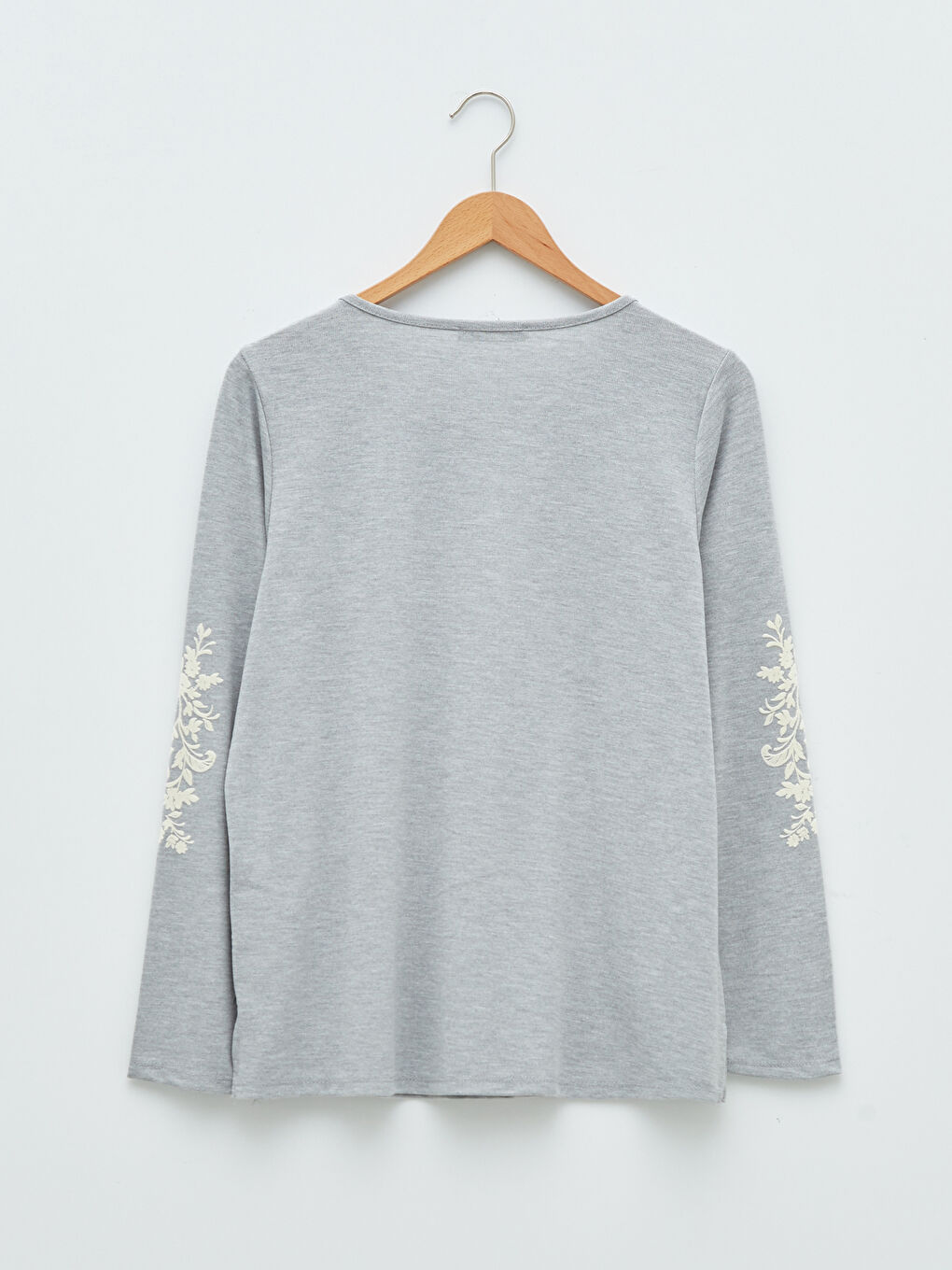 LCW Grace Crew Neck Printed Long Sleeve Women's Blouse -W1FS71Z8-CT3
