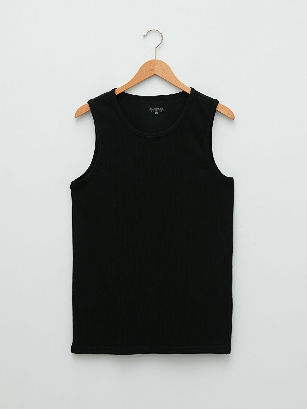 Siyah Bisiklet Yaka Basic Erkek Atlet-5