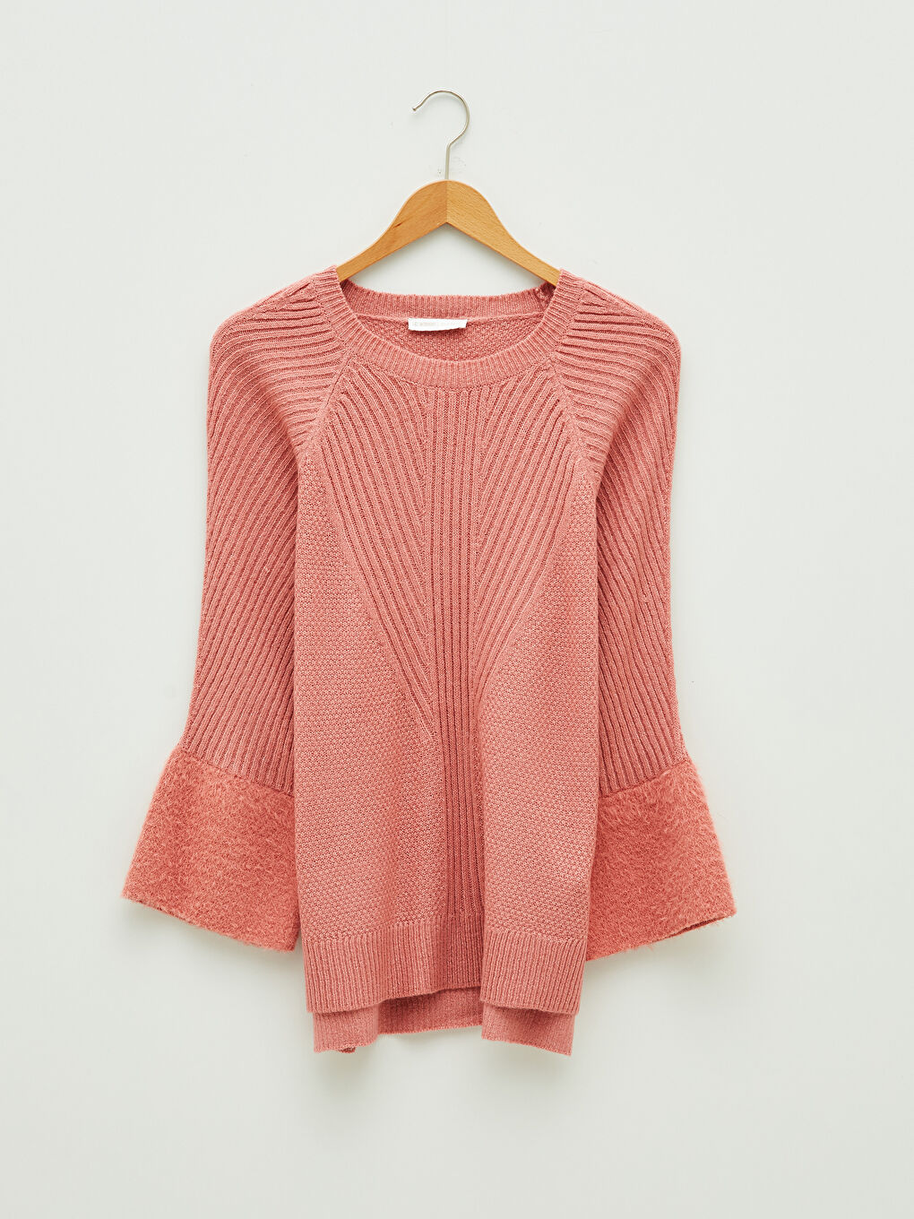 Crew Neck Self Patterned Long Sleeve Women's Knitwear Sweater-4