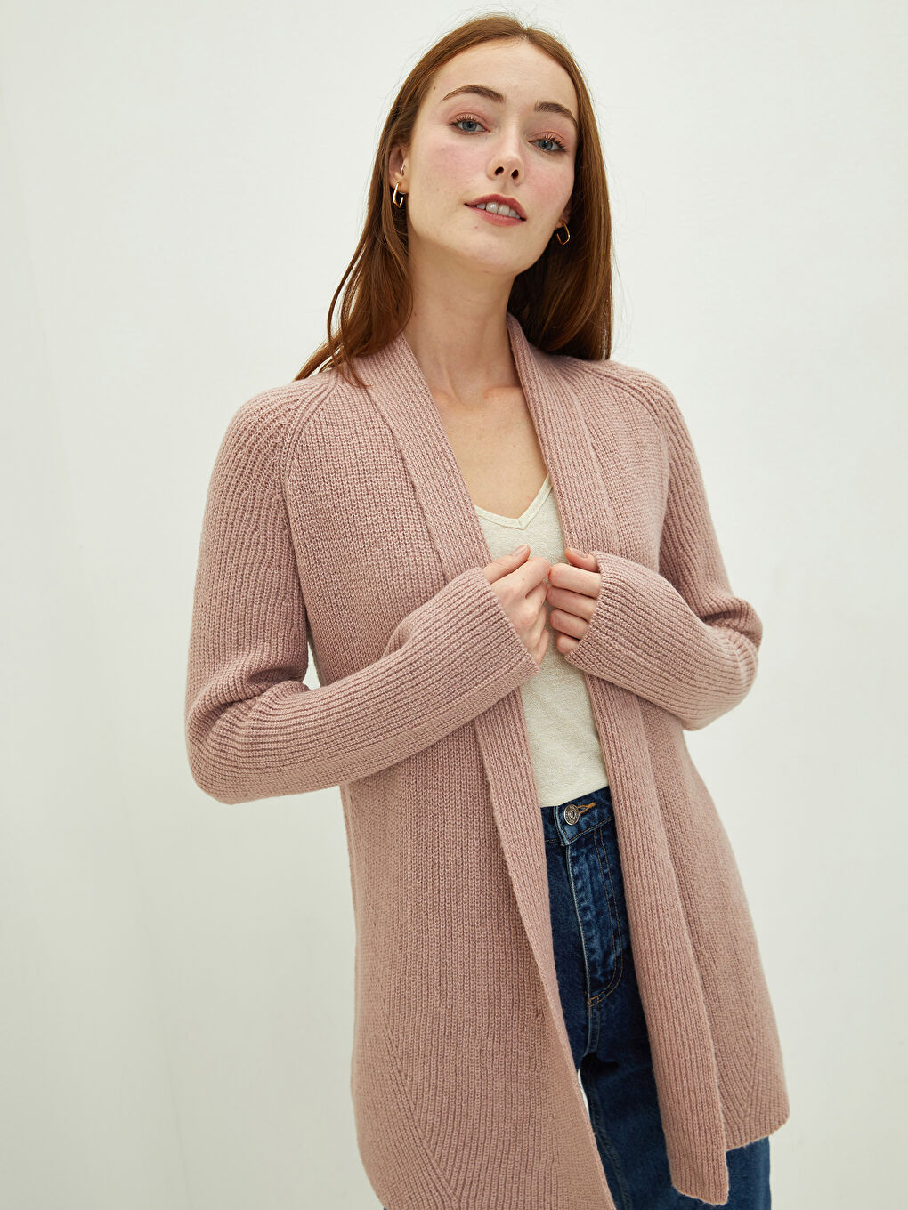 LCWAIKIKI Classic Schalkragen Schlicht Langarm Strickjacke für Damen -W1FT27Z8-LBY
