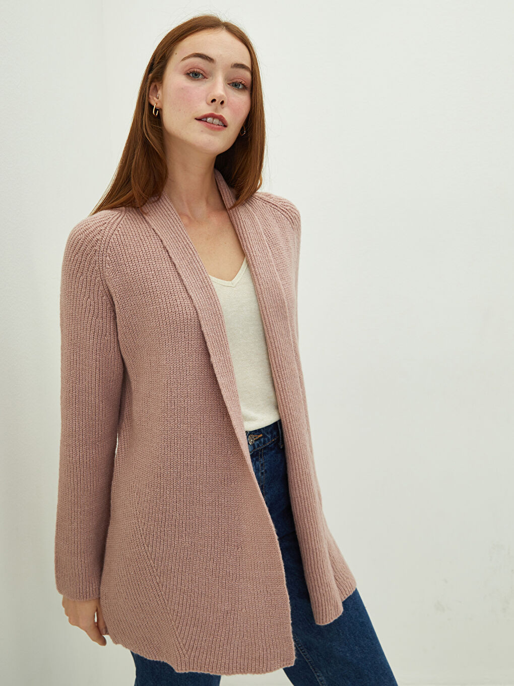 LCWAIKIKI Classic Schalkragen Schlicht Langarm Strickjacke für Damen -W1FT27Z8-LBY