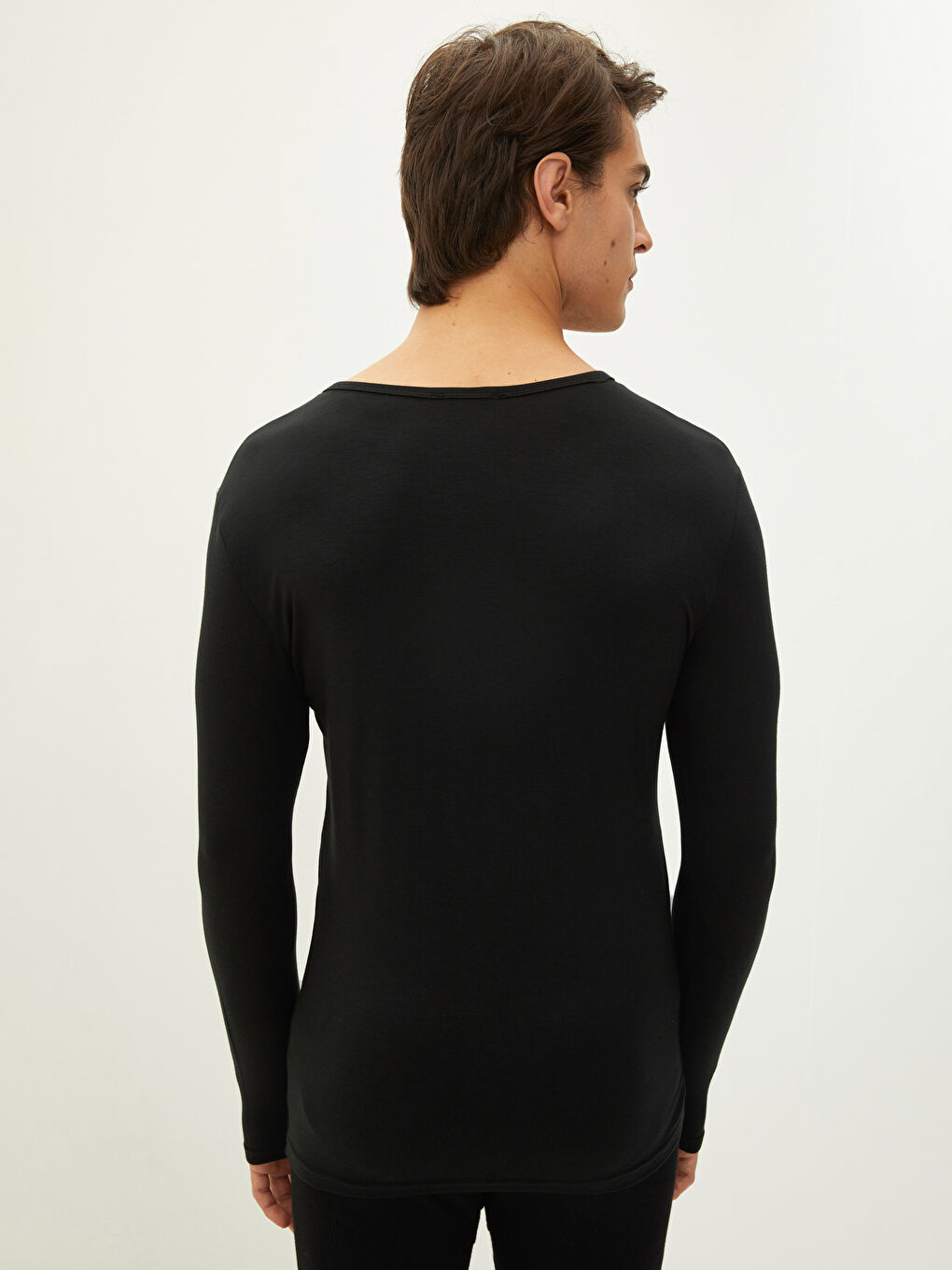 Ерлерге арналған ұзын жеңді дөңгелек жағалы майка-4