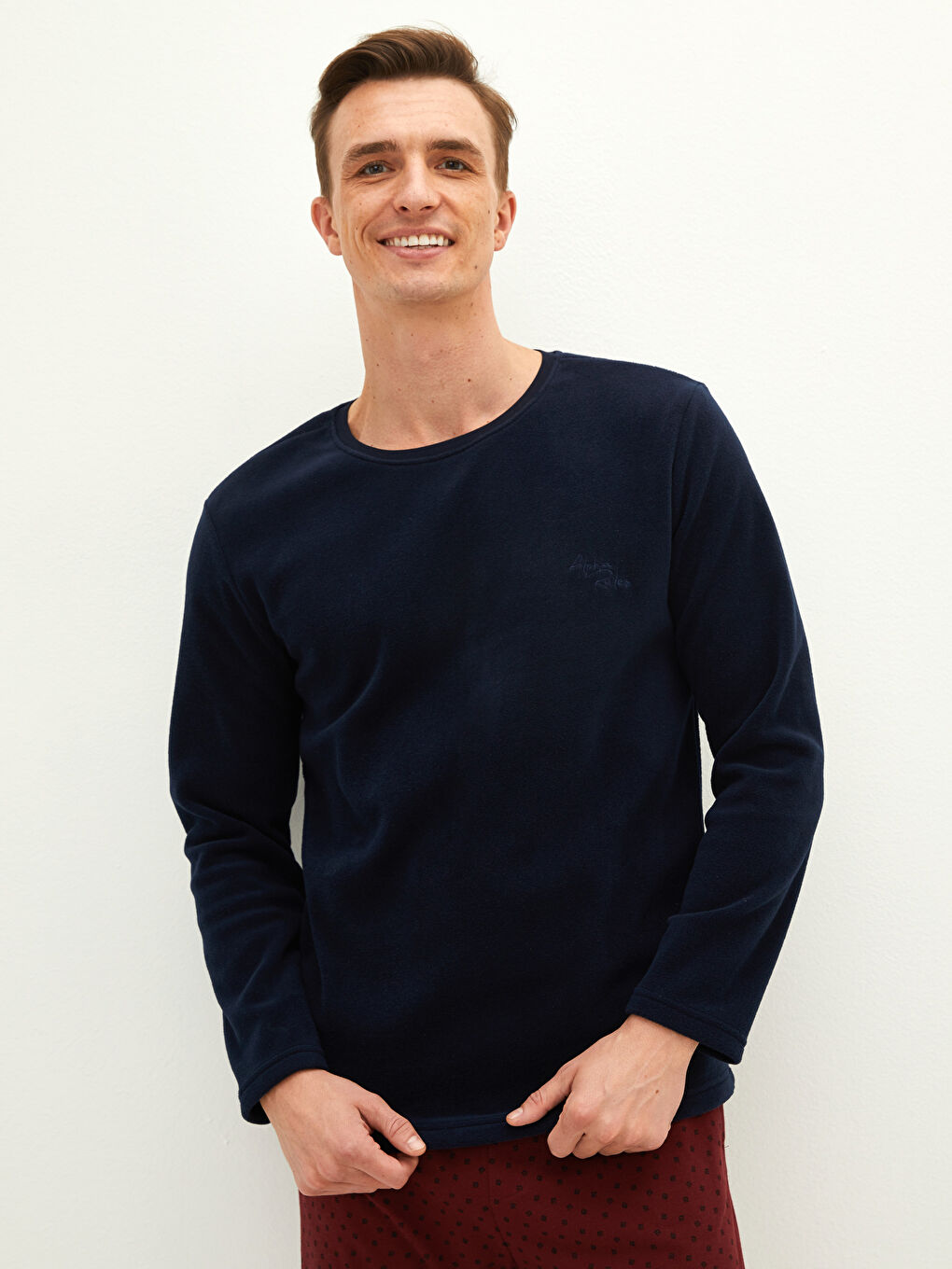Crew Neck Long Sleeve Men's Vest-2