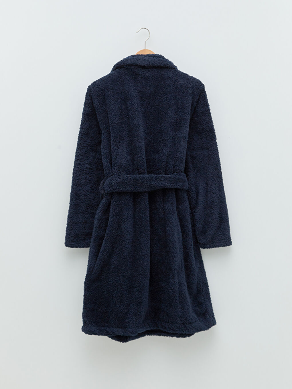 Double Breasted Collar Belted Plush Dressing Gown-6