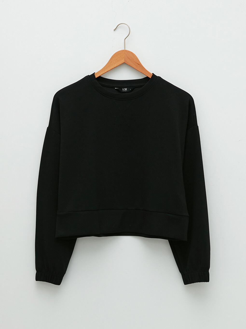 Crew Neck Plain Long Sleeve Women's Sweatshirt-5