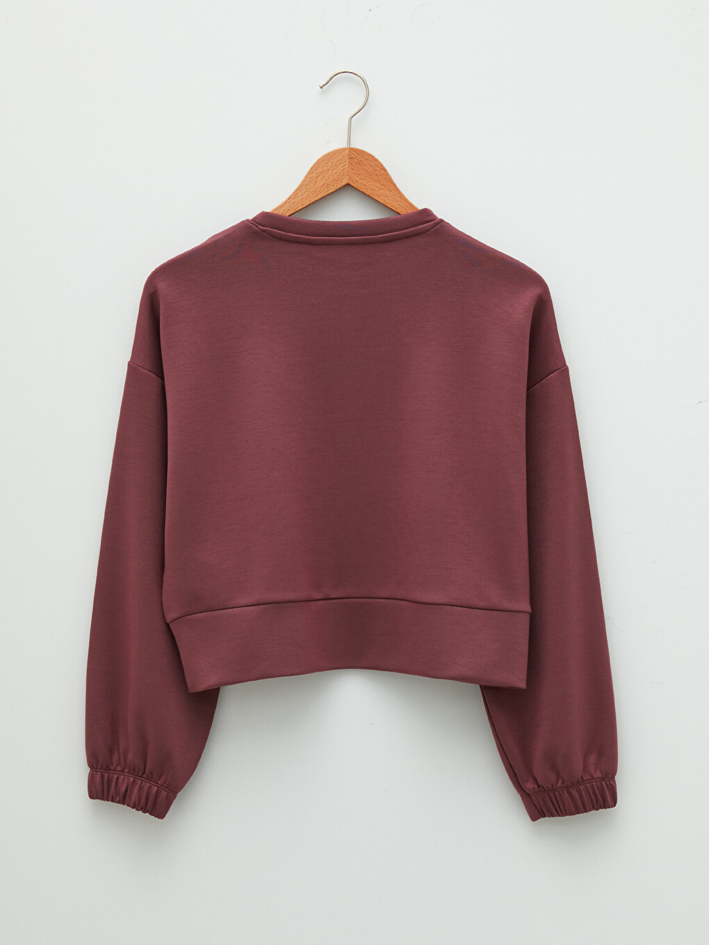 Crew Neck Plain Long Sleeve Women's Sweatshirt-6