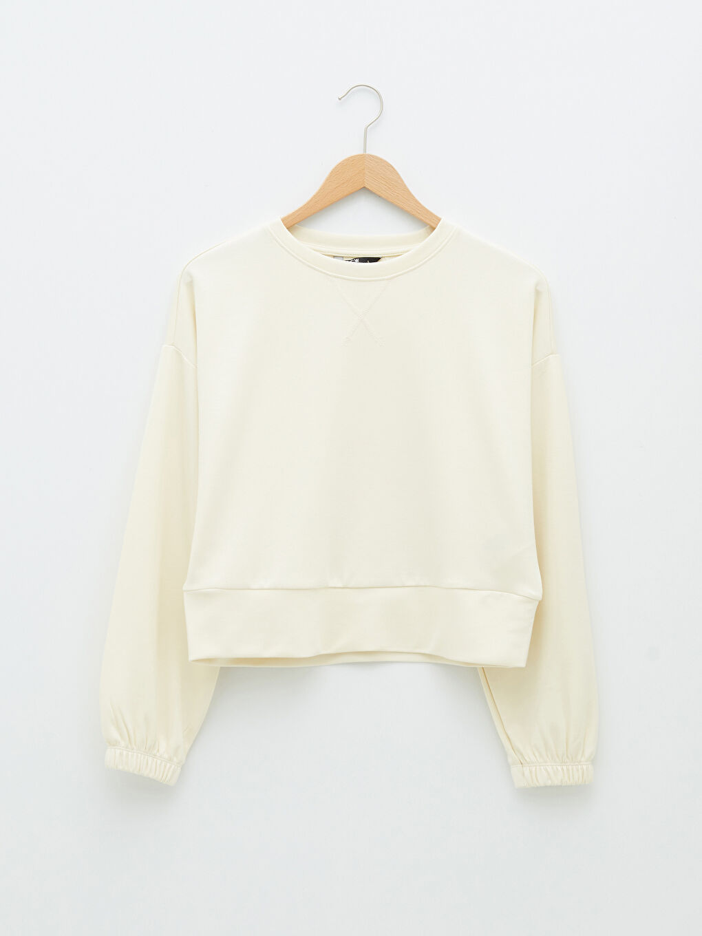 Crew Neck Plain Long Sleeve Women's Sweatshirt-5