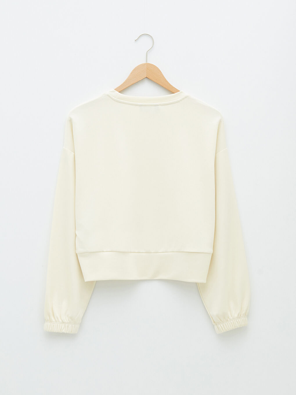 Crew Neck Plain Long Sleeve Women's Sweatshirt-6