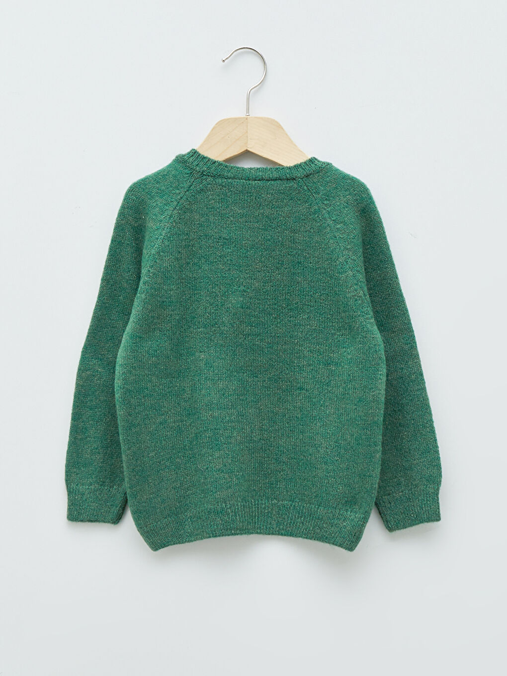 Yeşil Bisiklet Yaka Uzun Kollu Yılbaşı Temalı Erkek Bebek Kazak-1