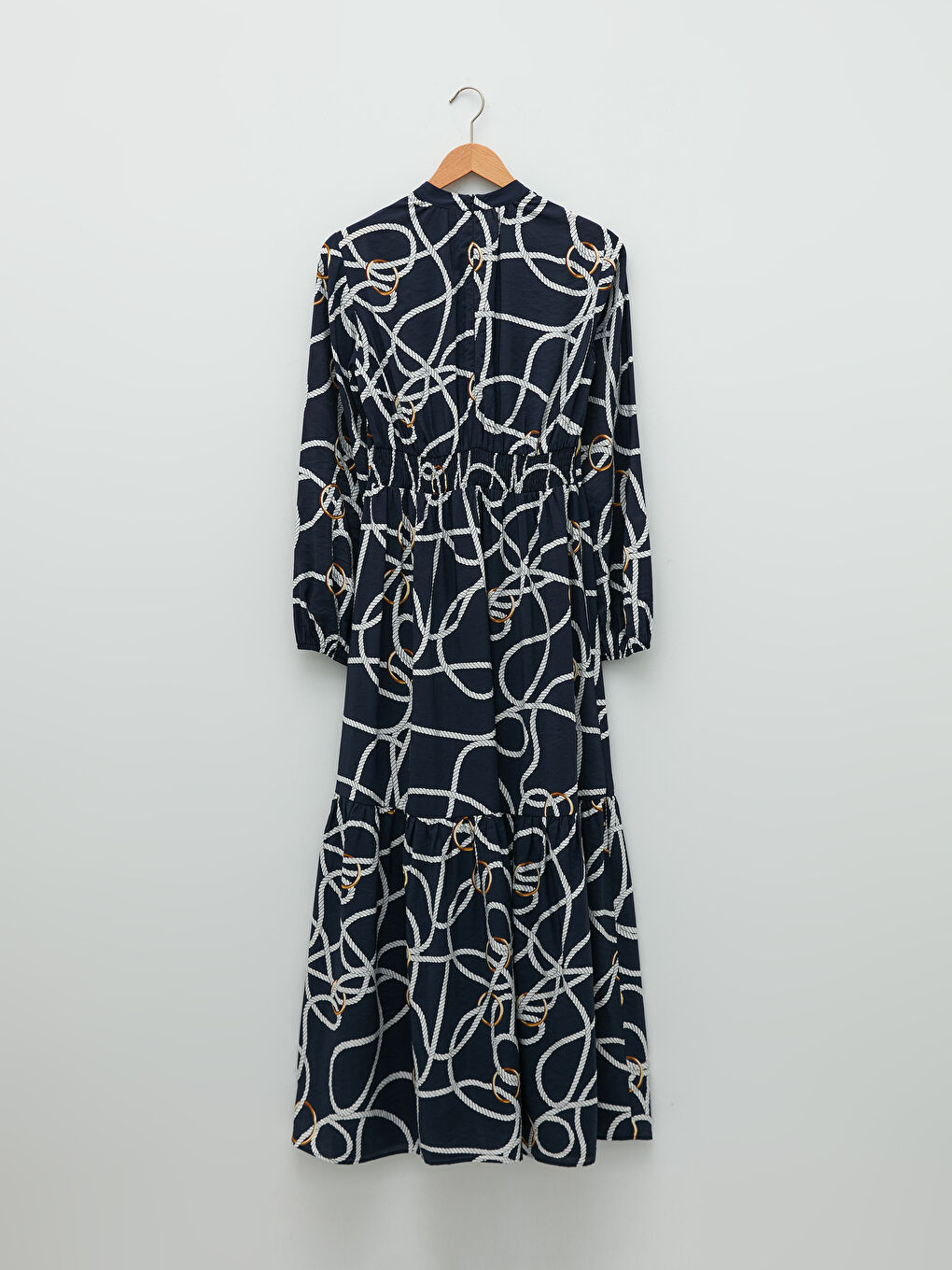 Robe pour Femmes à Motifs à Manches Longues avec Col Cheminée-6