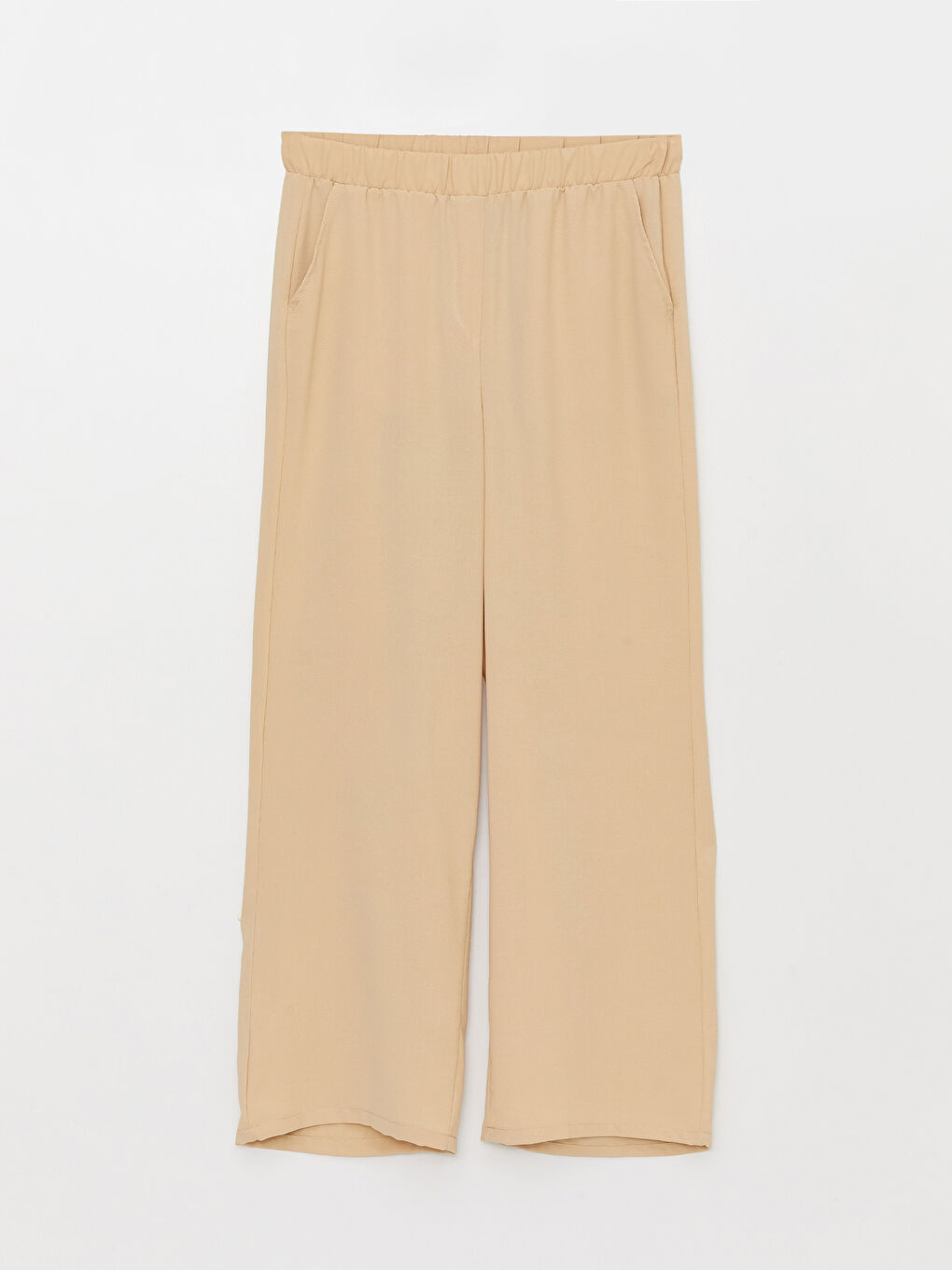 Women's Elastic Waist Plain Trousers-5