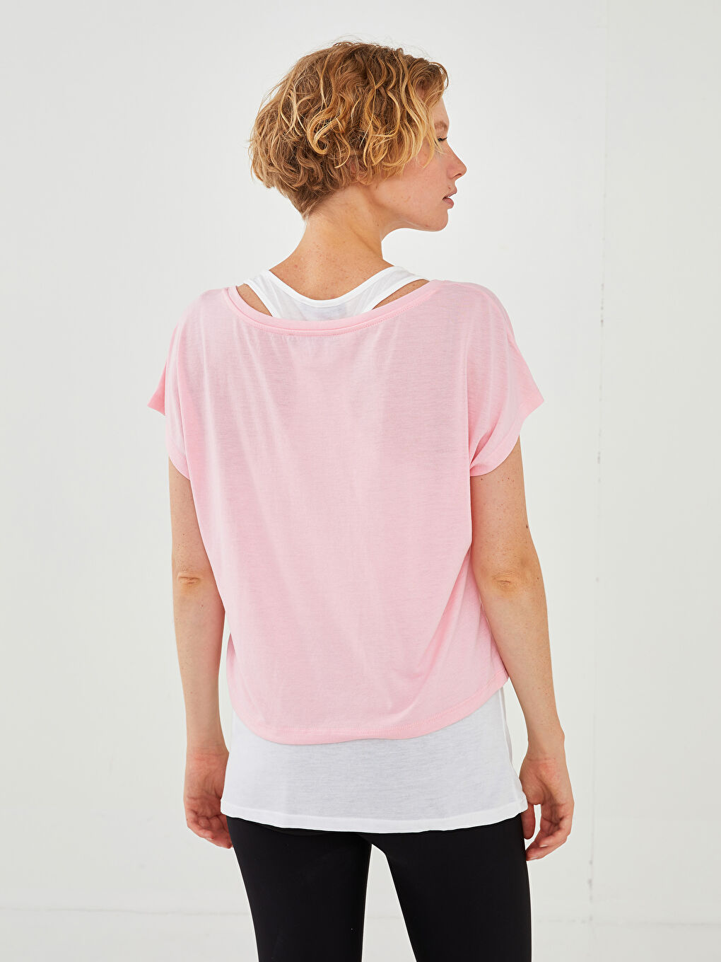 Crew Neck Straight Short Sleeve Women's Sports Athlete and T-Shirt-5