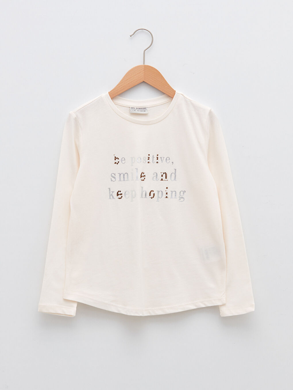 LCW Kids Crew Neck Printed Long Sleeve Cotton Girl T-shirt -W1FV62Z4-FDH