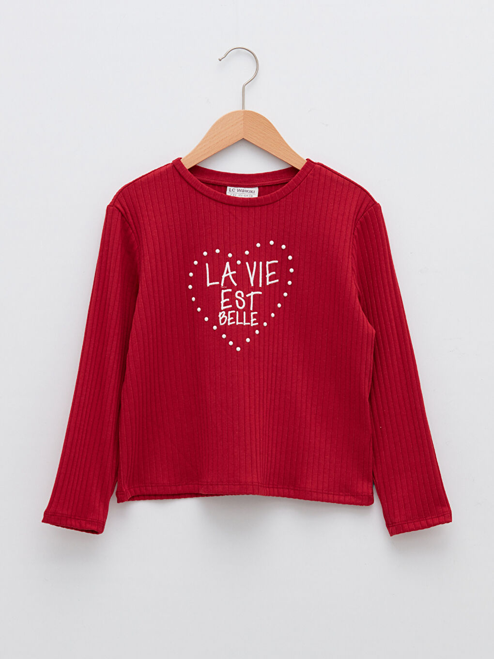 LCW Kids Crew Neck New Year Themed Long Sleeve Girl Sweatshirt -W1FV66Z4-HJR