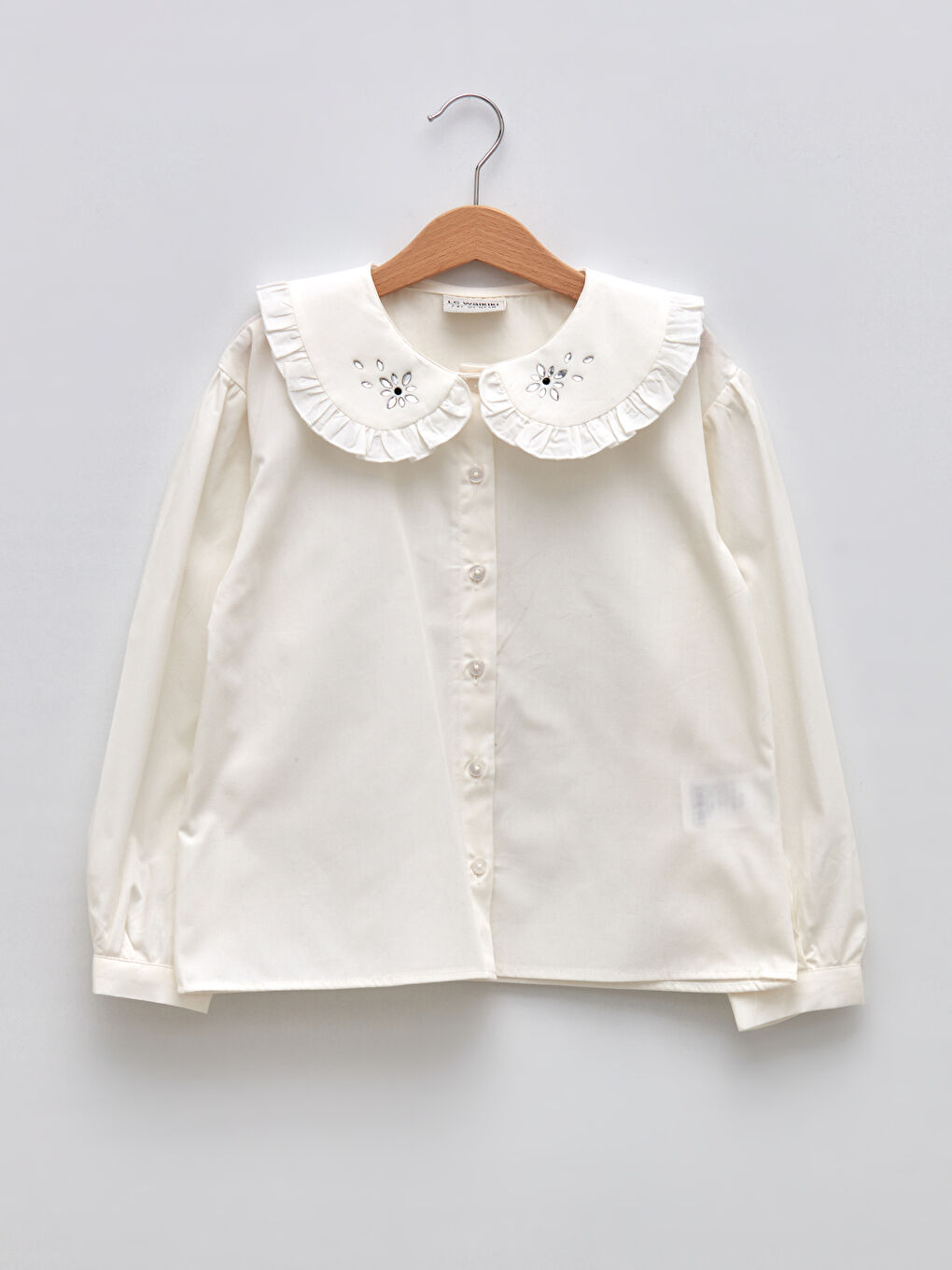 LCW Kids Bebe Collar Basic Long Sleeve Poplin Girl Shirt -W1FV98Z4-FDH