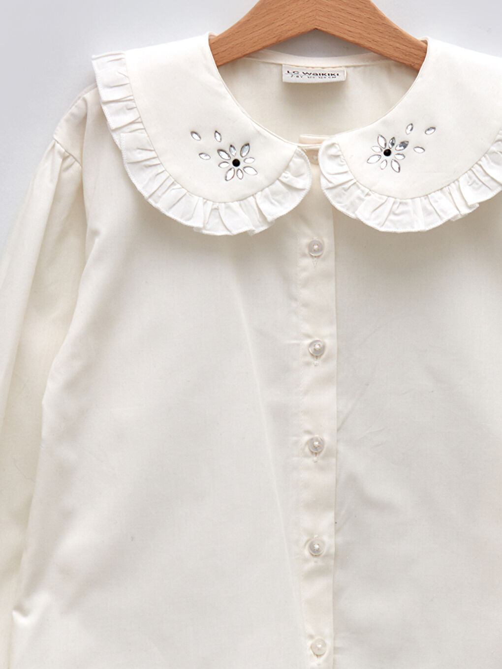 LCW Kids Bebe Collar Basic Long Sleeve Poplin Girl Shirt -W1FV98Z4-FDH