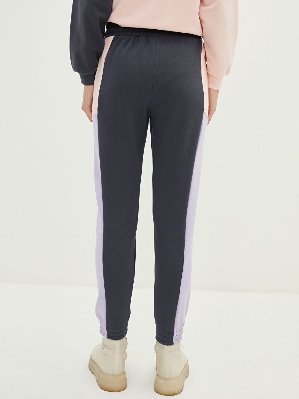 LCW Casual Elastic Waist Color Block Pocket Detailed Women's Thick Jogger Sweatpants -W1FY07Z8-HHY