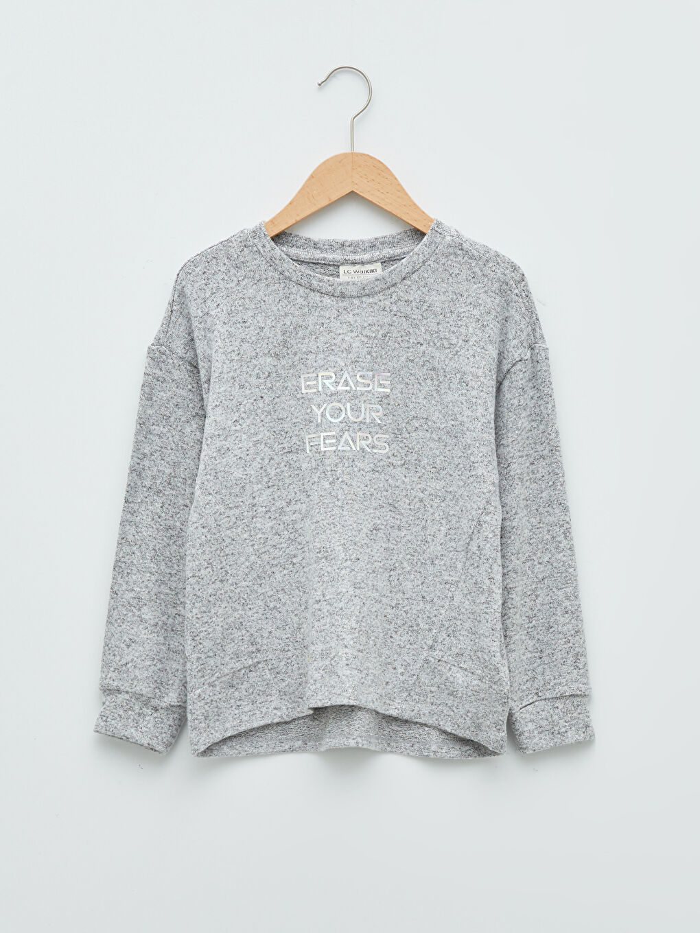 Crew Neck Printed Long Sleeve Girls' Sweatshirt