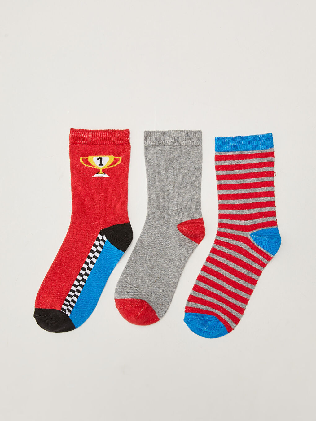 Patterned Boys' Ankle Socks 3-pack-1