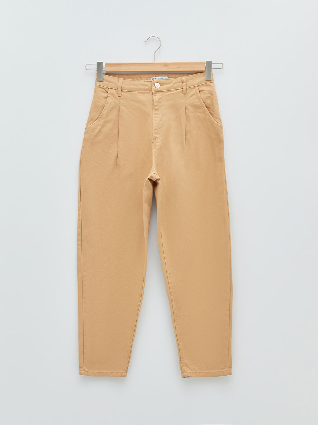 Relaxed Fit Pocket Detailed Gabardine Women's Trousers-5