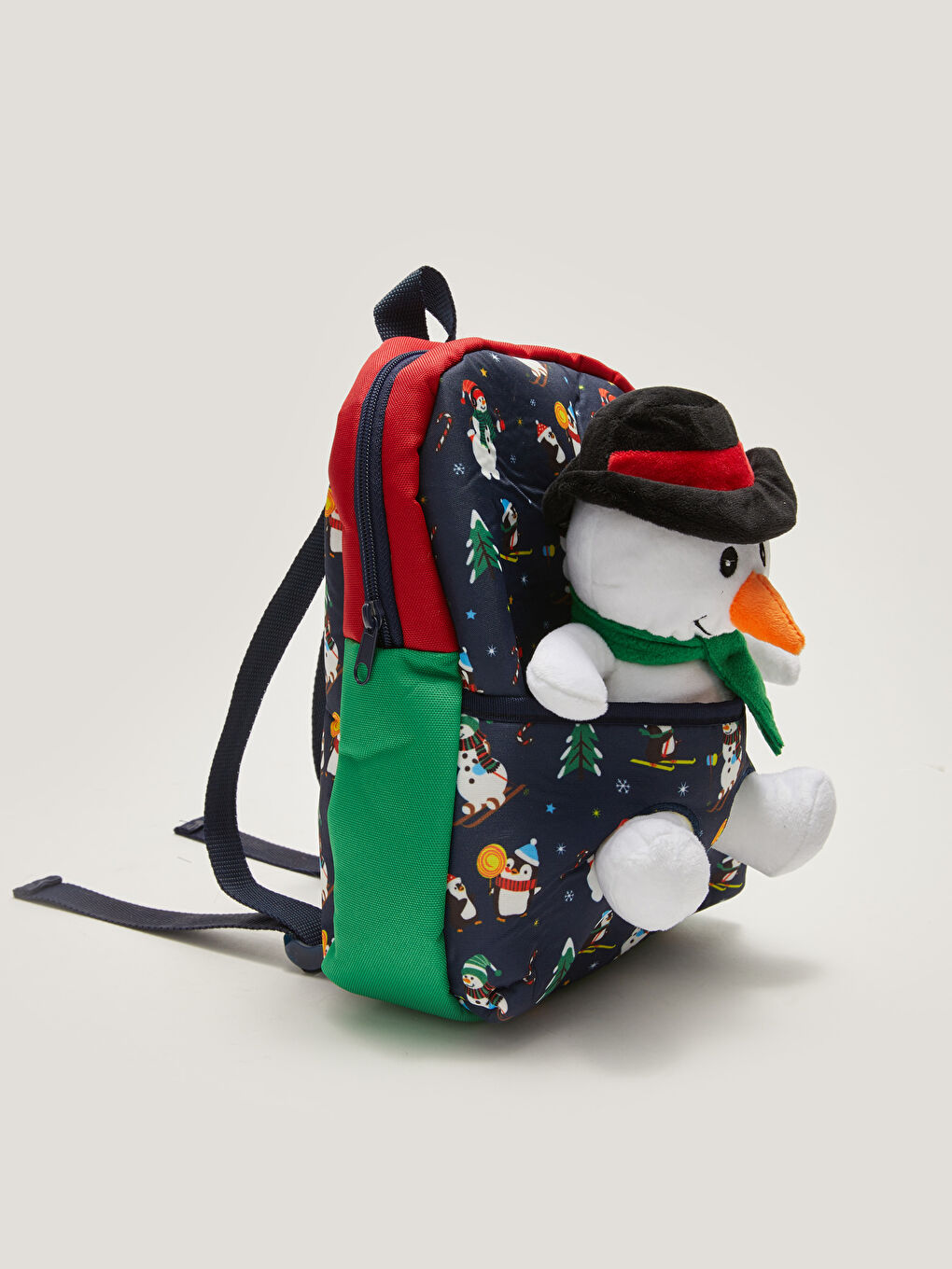 Weihnachtlich Gestalteter Jungen Plüsch Schneemann Spielzeug Bedruckter Rucksack-1